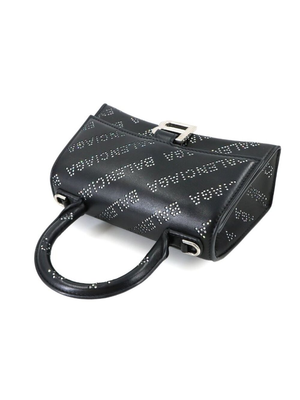 Balenciaga Hourglass XS 2-Way Bag Leather Rhinestone Black - Picture 5 of 10